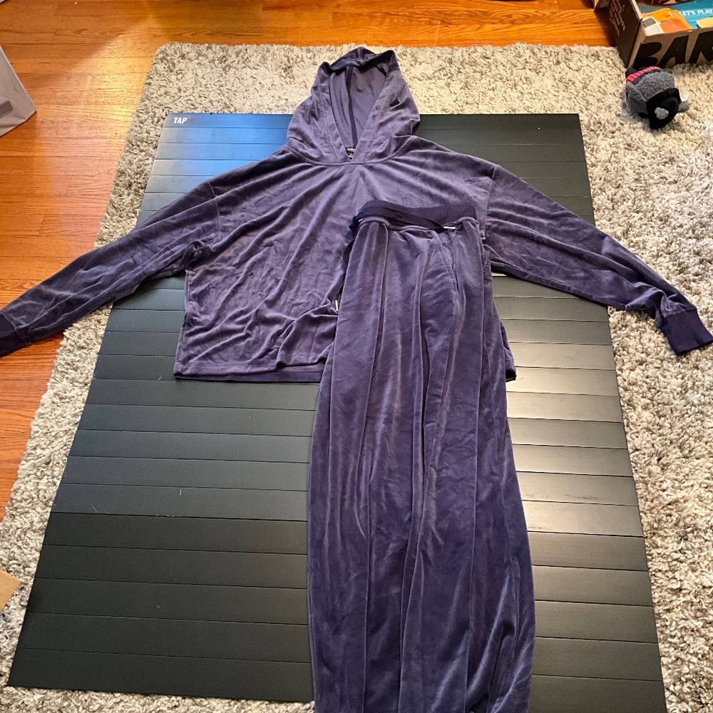 Alfani Velour Hoodie & Pants Pajama set